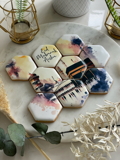 Personalised Mecca Hexagonal Cookie Set