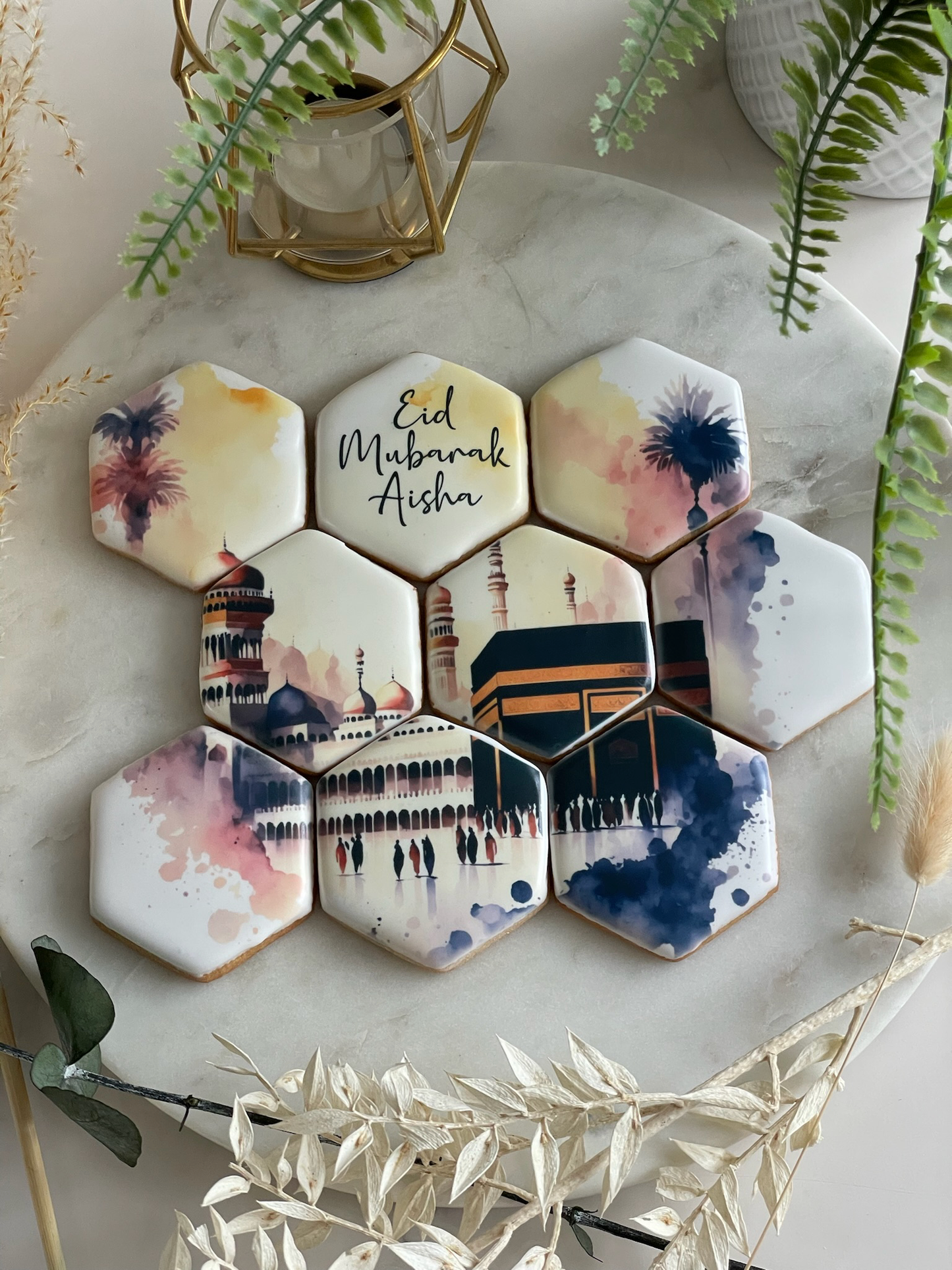 Personalised Mecca Hexagonal Cookie Set