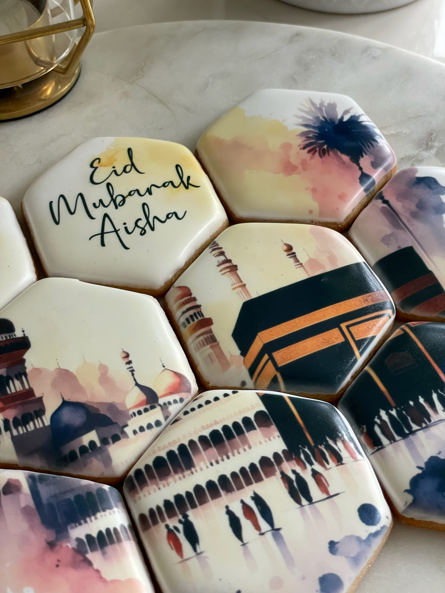 Personalised Mecca Hexagonal Cookie Set