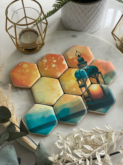 Personalised Lantern Hexagonal Cookie Set