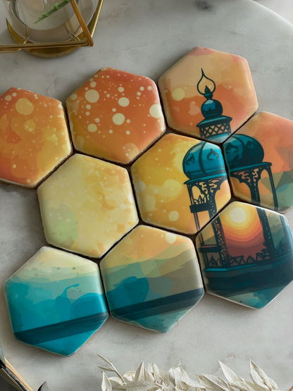 Personalised Lantern Hexagonal Cookie Set