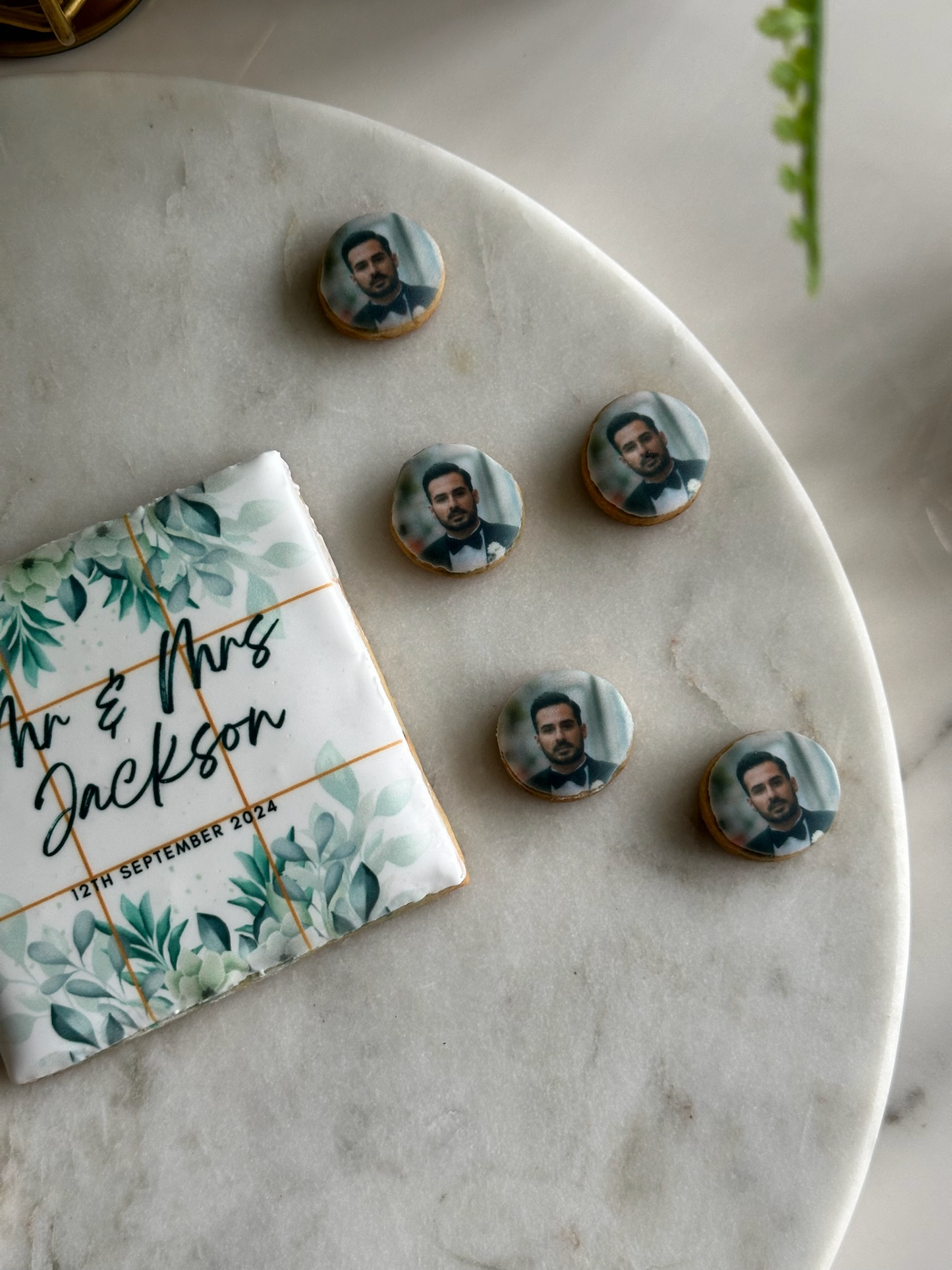 Personalised Photo Wedding Tic Tac Toe Cookie