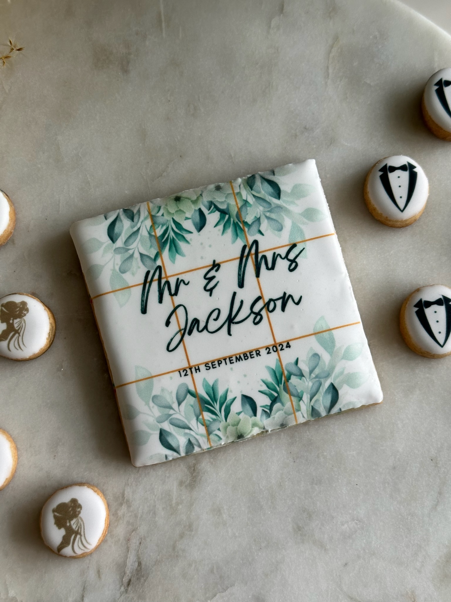 Personalised Wedding Tic Tac Toe Cookie