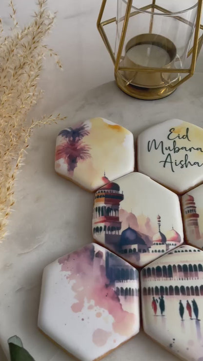 Personalised Mecca Hexagonal Cookie Set